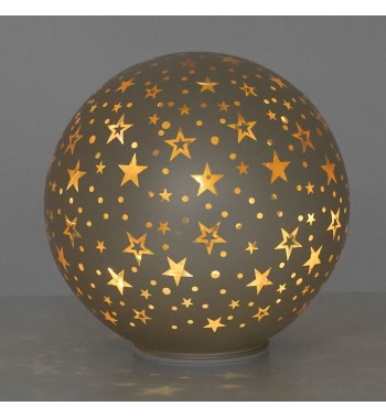 Sfera Luminosa Natalizia Rotante in Vetro D.20 cm, 2 Colori