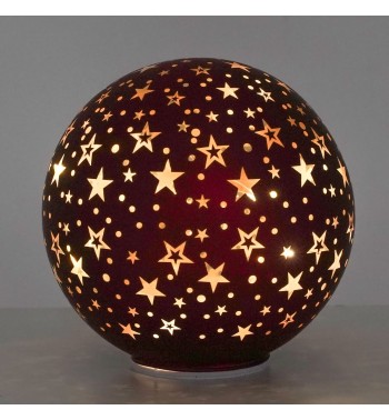 Sfera Luminosa Natalizia Rotante in Vetro D.20 cm, 2 Colori
