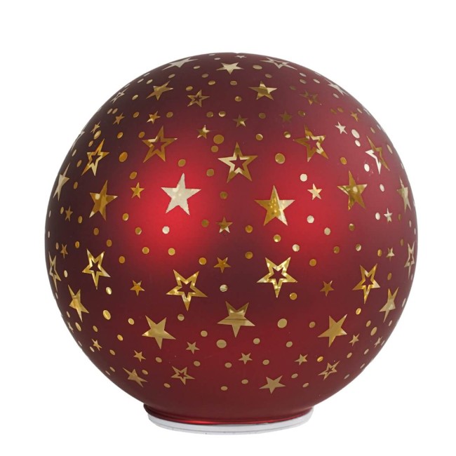 Sfera Luminosa Natalizia Rotante in Vetro D.20 cm, 2 Colori