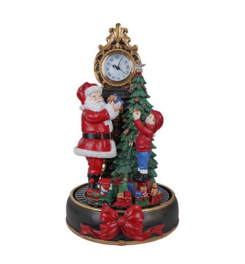 Carillon Natalizio con Orologio in Resina H. 48,5 cm