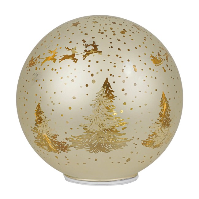 Sfera Natalizia Luminosa Rotante in Vetro D.20 cm, 2 Colori