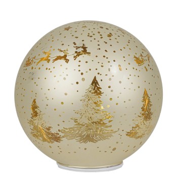 Sfera Natalizia Luminosa Rotante in Vetro D.20 cm, 2 Colori