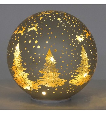 Sfera Natalizia Luminosa Rotante in Vetro D.20 cm, 2 Colori