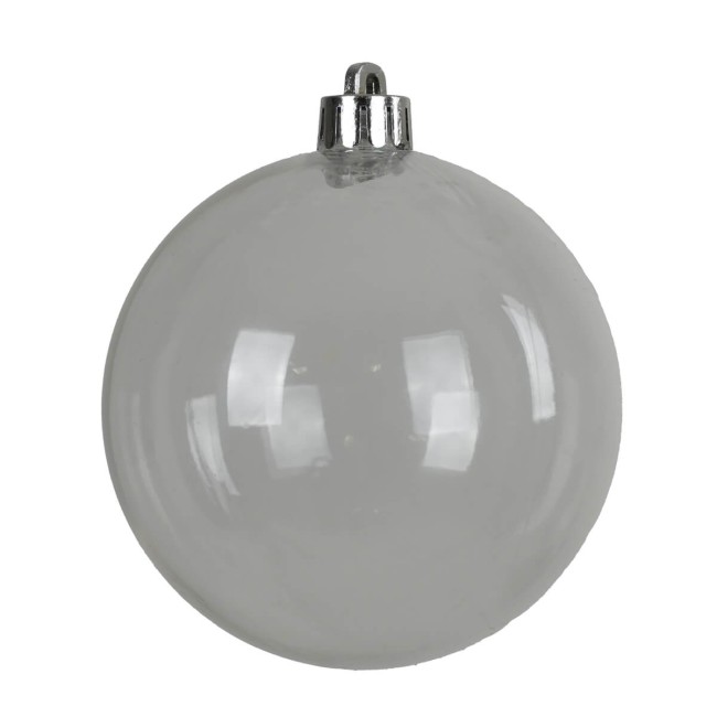 Palle di Natale in Plastica Trasparente D.8 cm