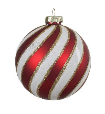 Pallina di Natale Decorata in Vetro 2 Misure