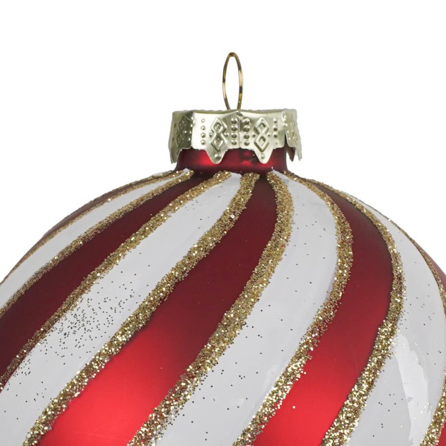 Pallina di Natale Decorata in Vetro 2 Misure