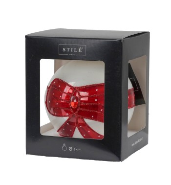 Pallina di Natale in Vetro con Fiocco 2 Misure