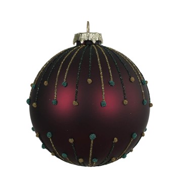Pallina di Natale in Vetro Bordeaux 2 Misure