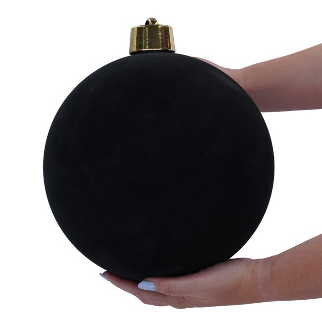 Palla di Natale in Plastica e Velluto D.25 cm Conf. 1 Pz