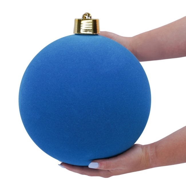 Palla di Natale in Plastica e Velluto D.25 cm Conf. 1 Pz