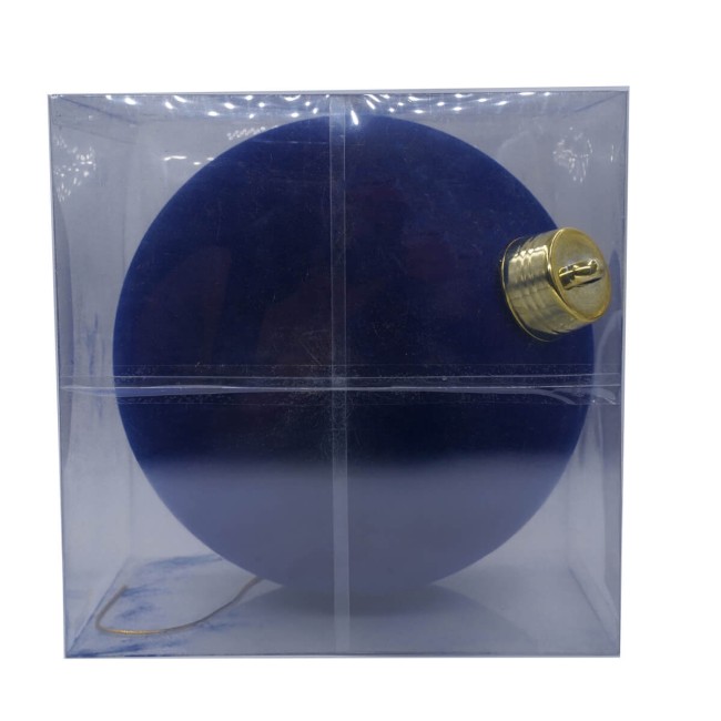 Palla di Natale in Plastica e Velluto D.25 cm Conf. 1 Pz