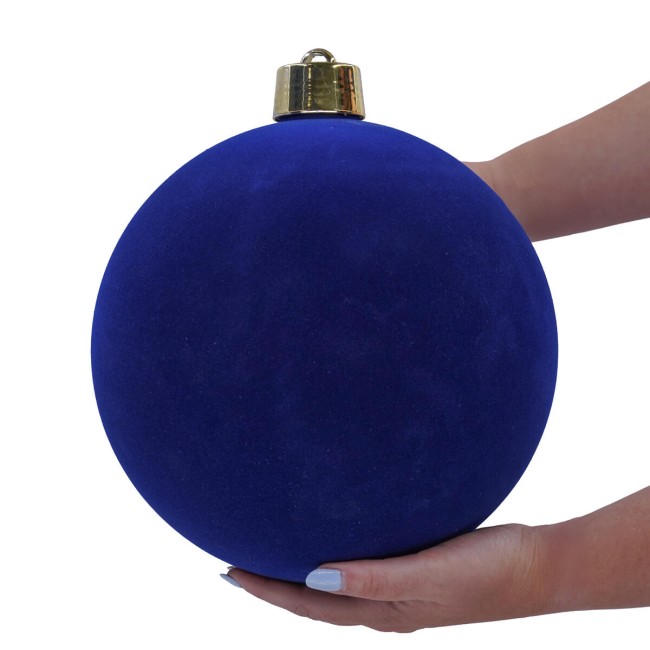 Palla di Natale in Plastica e Velluto D.25 cm Conf. 1 Pz