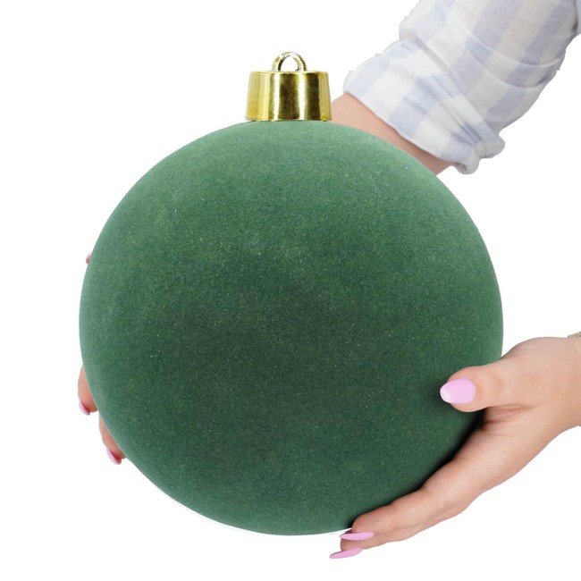 Palla di Natale in Plastica e Velluto D.25 cm Conf. 1 Pz