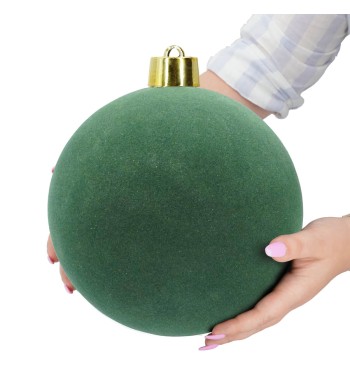 Palla di Natale in Plastica e Velluto D.25 cm Conf. 1 Pz