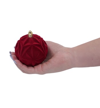 Palle di Natale in Plastica e Velluto D.8 cm Conf. da 6 Pz
