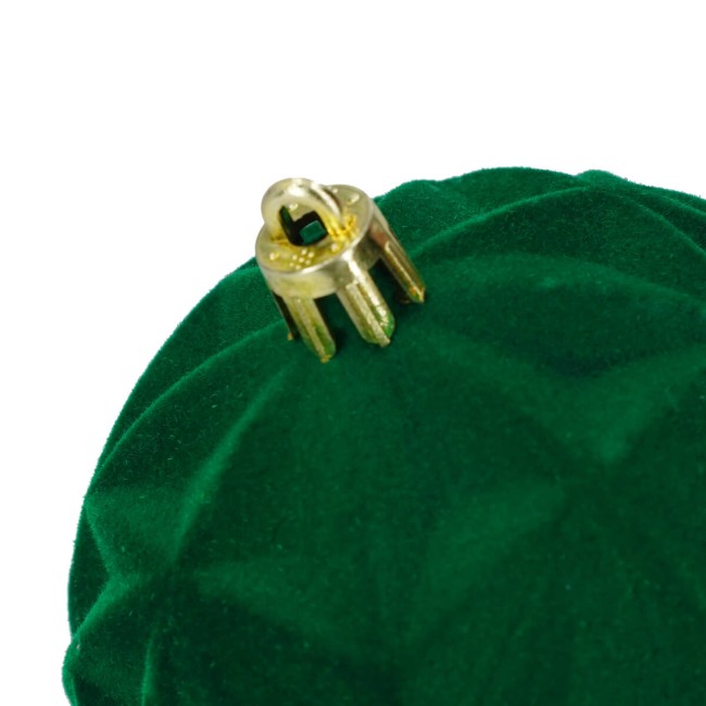 Palle di Natale in Plastica e Velluto D.8 cm Conf. da 6 Pz