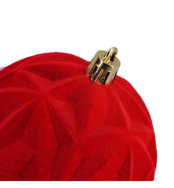 Palle di Natale in Plastica e Velluto D.8 cm Conf. da 6 Pz