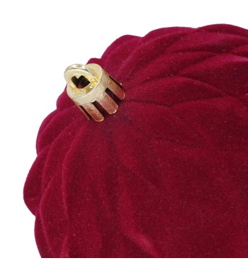 Palle di Natale in Plastica e Velluto D.8 cm Conf. da 6 Pz