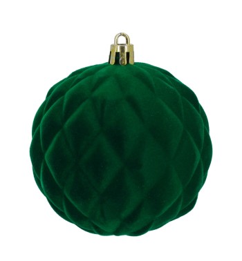 Palle di Natale in Plastica e Velluto D.8 cm Conf. da 6 Pz