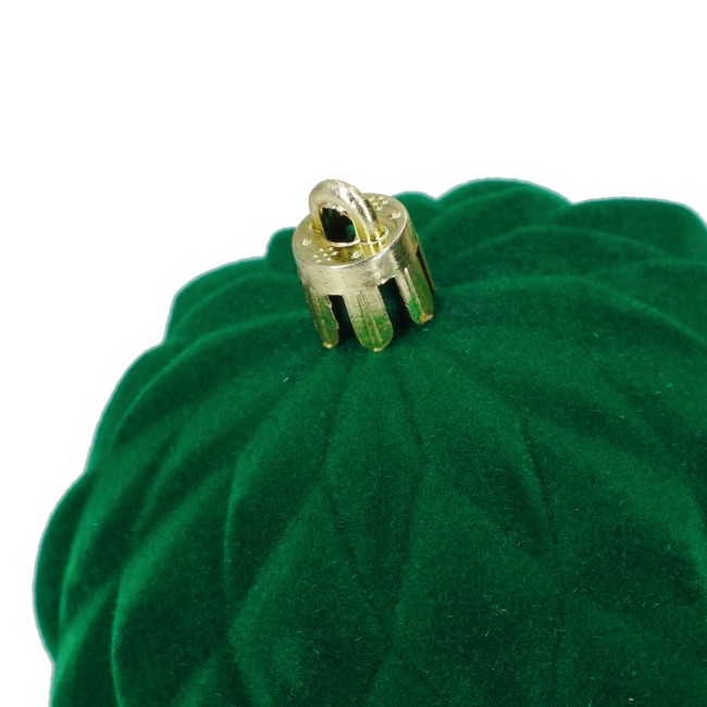 Palle di Natale in Plastica e Velluto D.8 cm Conf. da 6 Pz