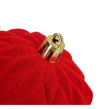 Palle di Natale in Plastica e Velluto D.8 cm Conf. da 6 Pz