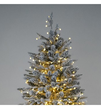 Albero di Natale Innevato Slim con Luci Led Incluse H.210 e 240 cm - Canada Slim Lux