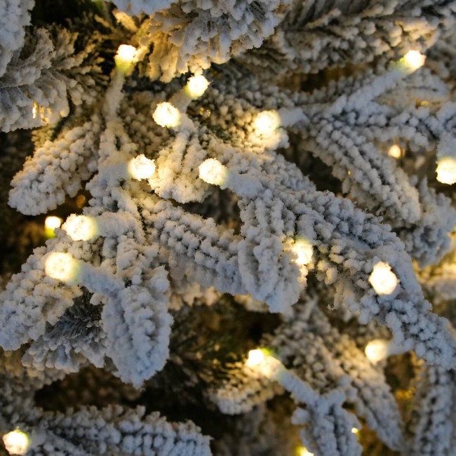 Albero di Natale Innevato Slim con Luci Led Incluse H.210 e 240 cm - Canada Slim Lux