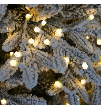 Albero di Natale Innevato Slim con Luci Led Incluse H.210 e 240 cm - Canada Slim Lux