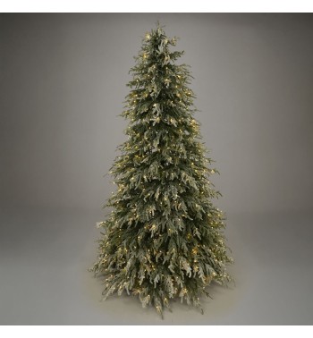 Albero di Natale Innevato Slim con Luci Led - Chamonix