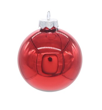 Palle di Natale in Vetro Lucide D.6 cm Conf. in Tubo da 20 Pz