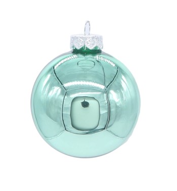 Palle di Natale in Vetro Lucide D.8 cm Conf. in Tubo da 16 Pz