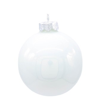 Palle di Natale in Vetro Perlato D.10 cm Conf. in Tubo da 8 Pz