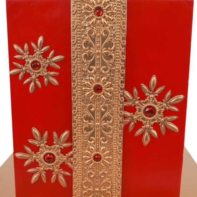 Base per Albero di Natale a Forma di Pacco Regalo in Resina H.61 cm