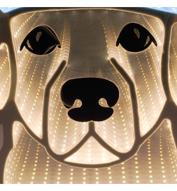 Cagnolino Luminoso Natalizio 3D con Effetto Infinity Mirror