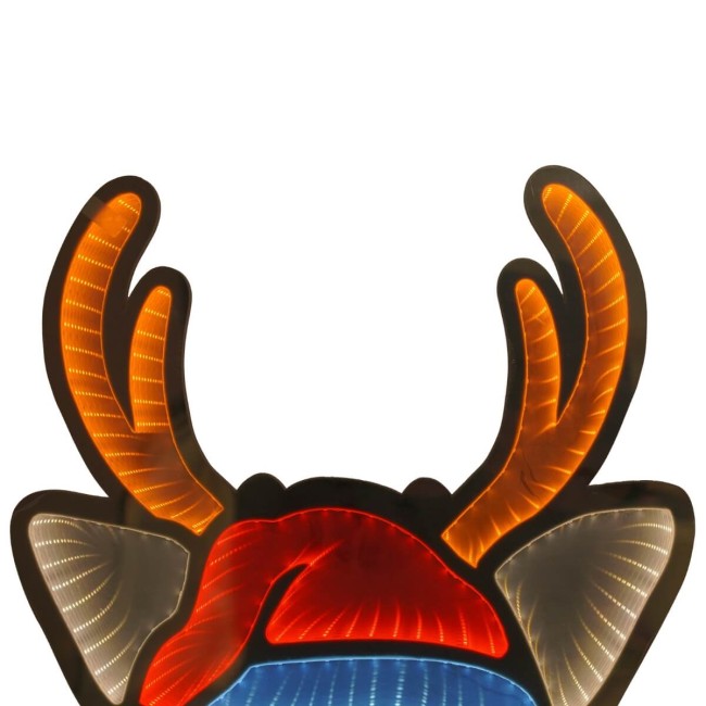 Renna Natalizia Luminosa 3D con Effetto Infinity Mirror