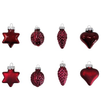 Decori Natalizi in Vetro Lucido e Opaco Conf. da 20 Pz