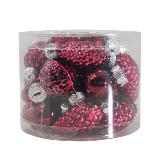 Decori Natalizi in Vetro Lucido e Opaco Conf. da 20 Pz