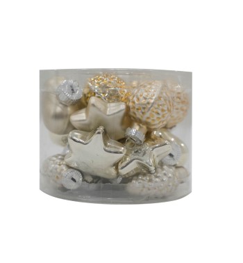 Decori Natalizi in Vetro Lucido e Opaco Conf. da 20 Pz