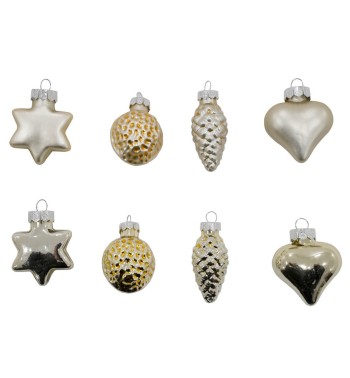 Decori Natalizi in Vetro Lucido e Opaco Conf. da 20 Pz