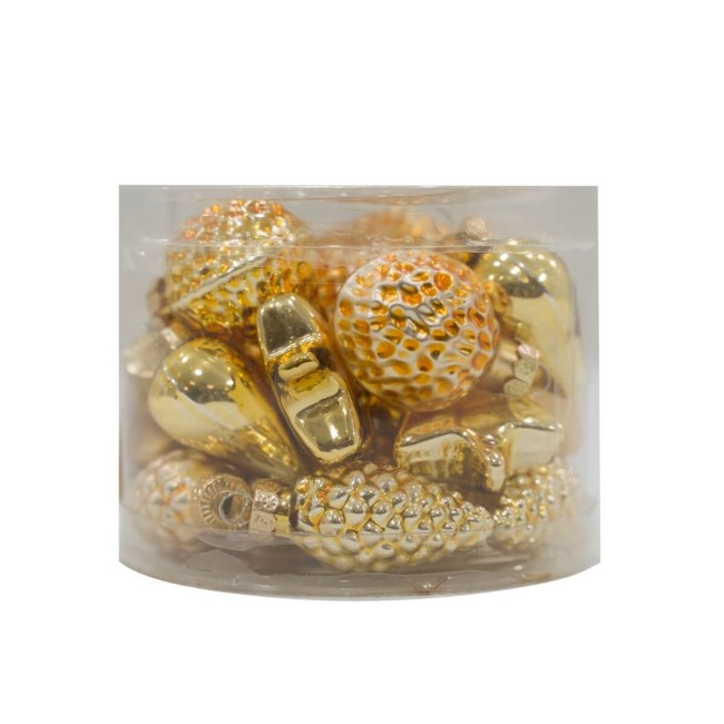 Decori Natalizi in Vetro Lucido e Opaco Conf. da 20 Pz