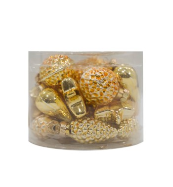 Decori Natalizi in Vetro Lucido e Opaco Conf. da 20 Pz