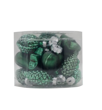 Decori Natalizi in Vetro Lucido e Opaco Conf. da 20 Pz