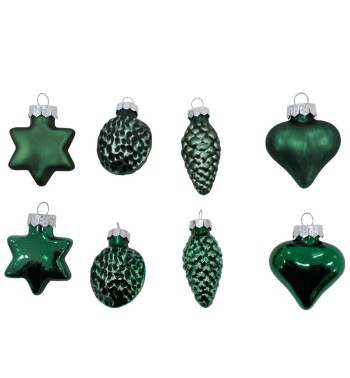 Decori Natalizi in Vetro Lucido e Opaco Conf. da 20 Pz