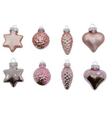 Decori Natalizi in Vetro Lucido e Opaco Conf. da 20 Pz