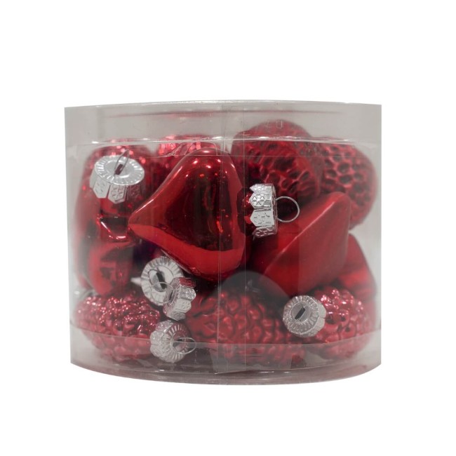 Decori Natalizi in Vetro Lucido e Opaco Conf. da 20 Pz