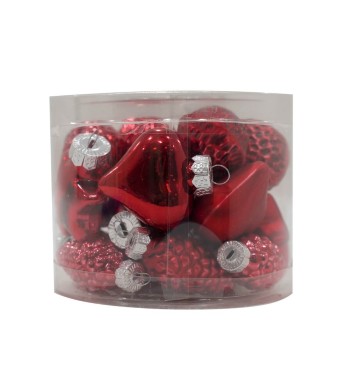 Decori Natalizi in Vetro Lucido e Opaco Conf. da 20 Pz