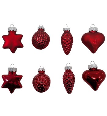 Decori Natalizi in Vetro Lucido e Opaco Conf. da 20 Pz