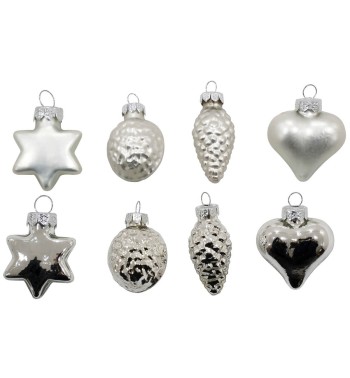 Decori Natalizi in Vetro Lucido e Opaco Conf. da 20 Pz