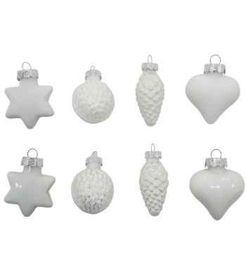 Decori Natalizi in Vetro Lucido e Opaco Conf. da 20 Pz