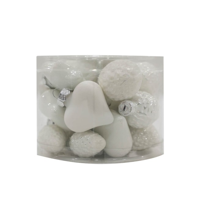 Decori Natalizi in Vetro Lucido e Opaco Conf. da 20 Pz